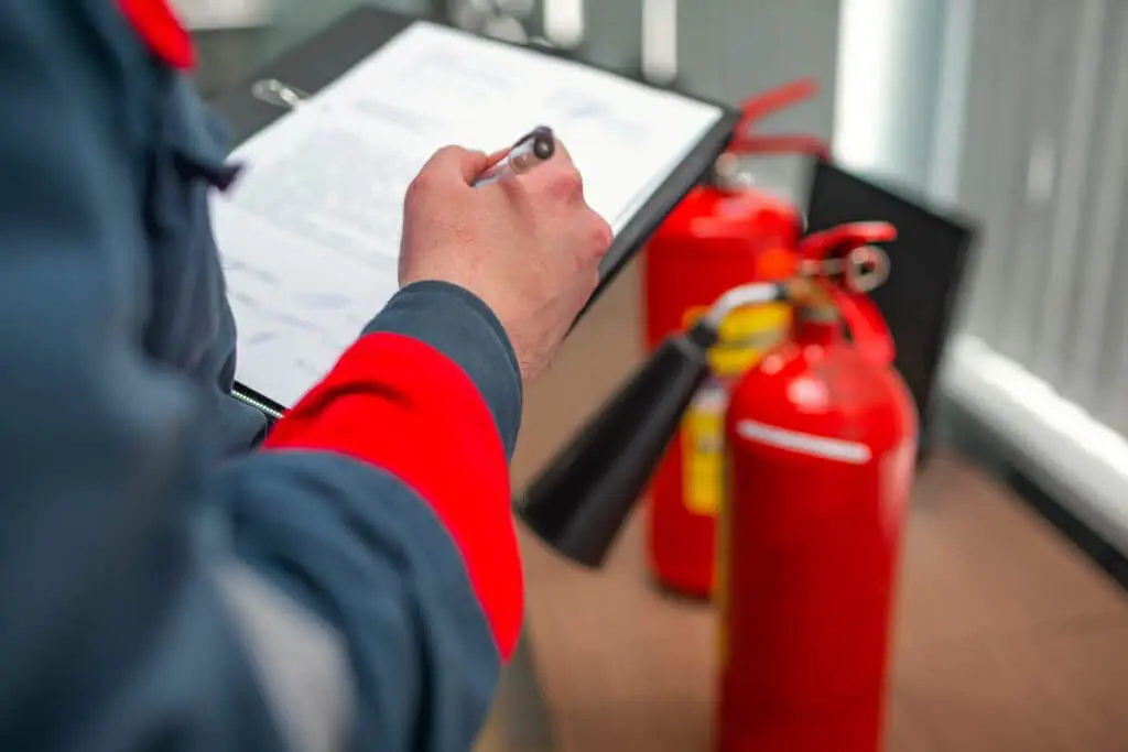 Fire extinguisher servicing report & testing